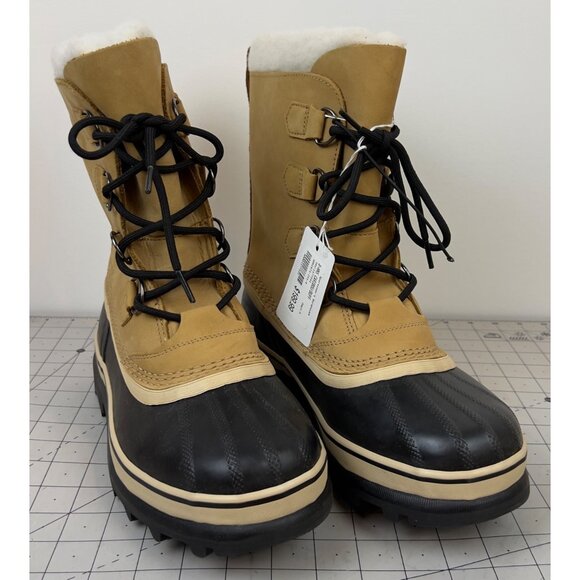 Sorel Mens Caribou Winter Snow Boots Size 8 Waterproof Leather & Rubber - Picture 1 of 11
